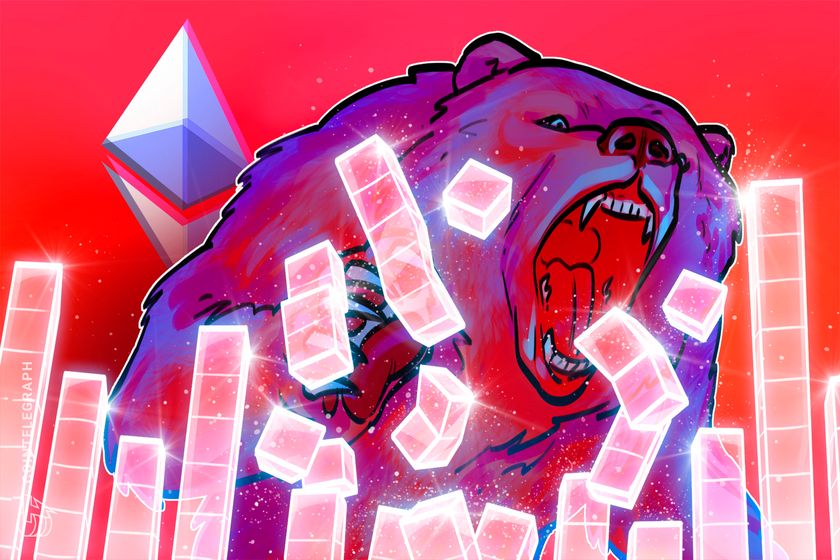 Precio de Ethereum cayó a 1.800 dólares mientras datos sugieren que los bajistas de ETH aún no han terminado